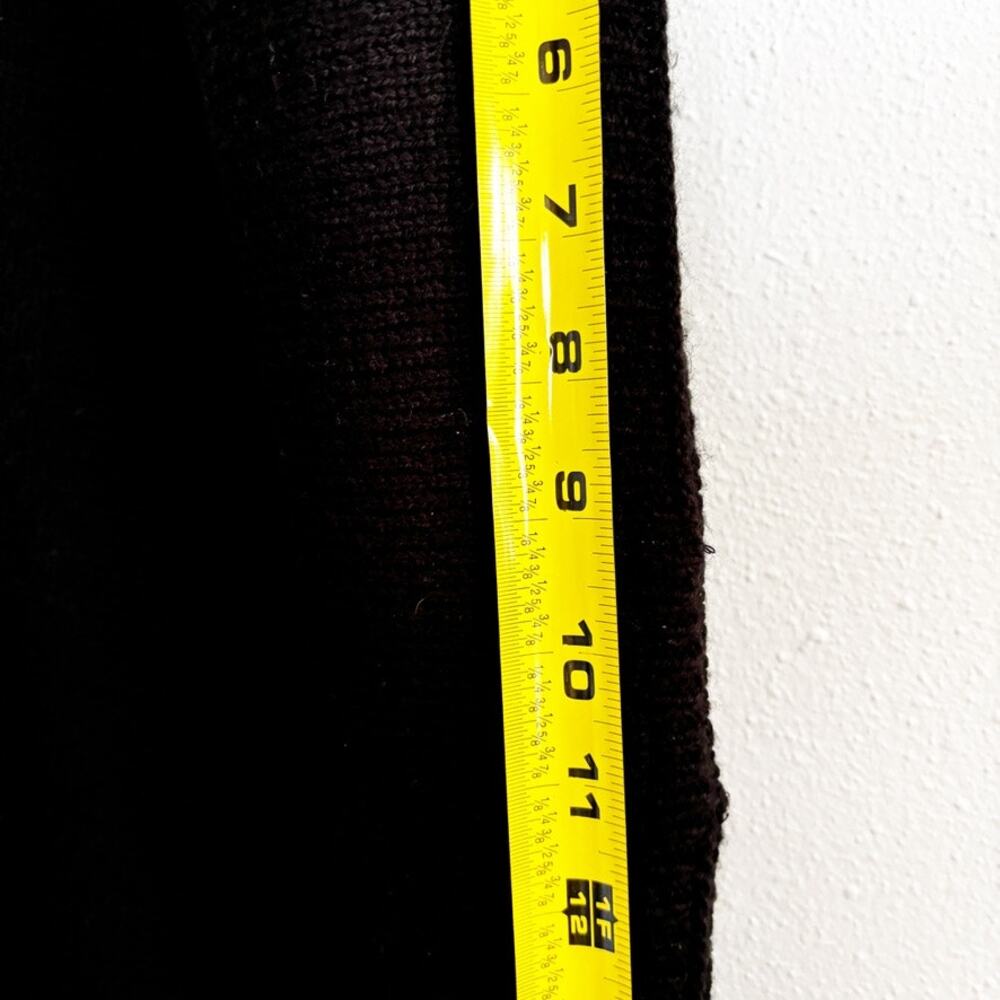 Madden One Size Black Sweater Poncho Braided Shoulder Front Pockets Cozy Staple - Picture 10 of 12